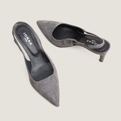 Heeled slingbacks grey