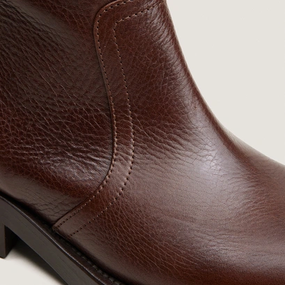 Zip heeled ankle boots brown