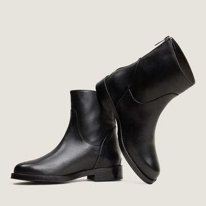 Zip heeled ankle boots black