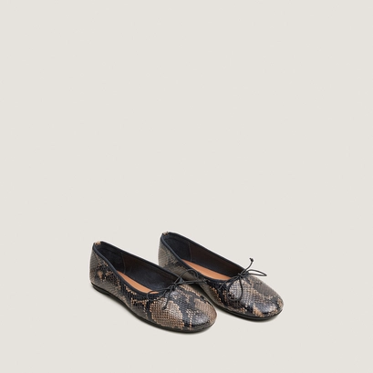 Ballet flats with small laces taupe