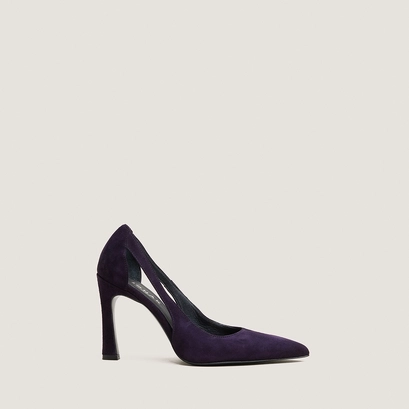 Heeled pointed-toe pumps purple