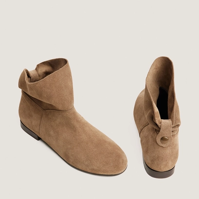 Flat ankle boots taupe