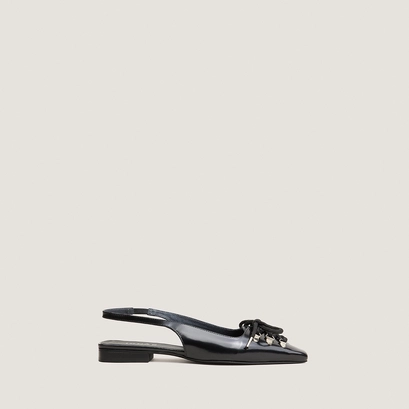 Lace-Up Slingback Ballet Flats black