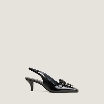 Lace-Up Slingback Pumps black