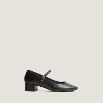 Heeled mary janes black