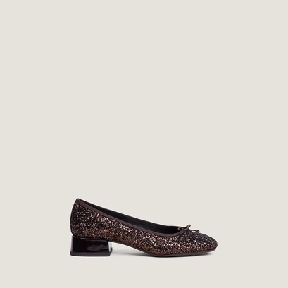 Round-Toe Ballet Flats dark brown