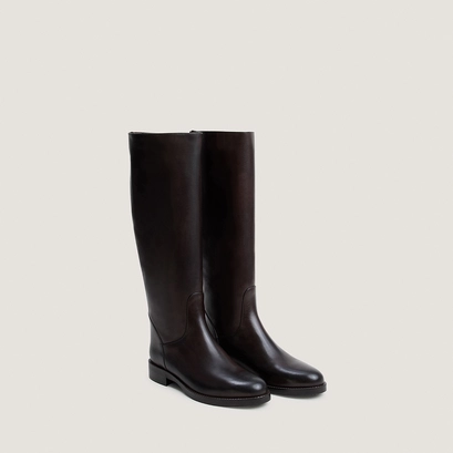 Round-Toe Boots dark brown