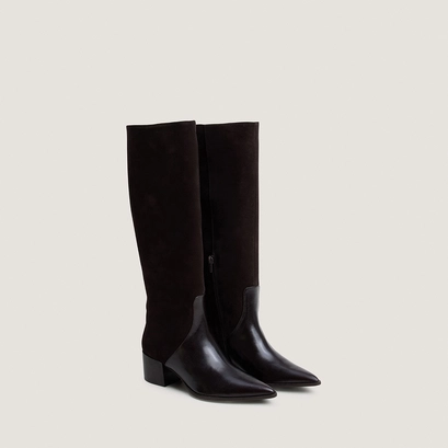 Heeled Pointed-Toe Boots dark brown