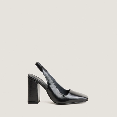 Square-Toe Heeled Pumps black