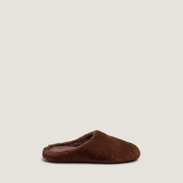 Slippers in brown fluffy | JUDE