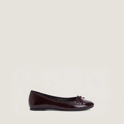 Lace-up ballet flats burgundy