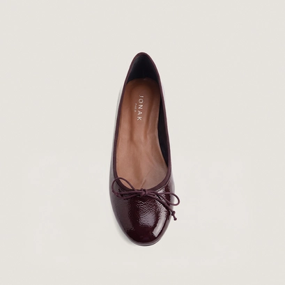 Lace-up ballet flats burgundy