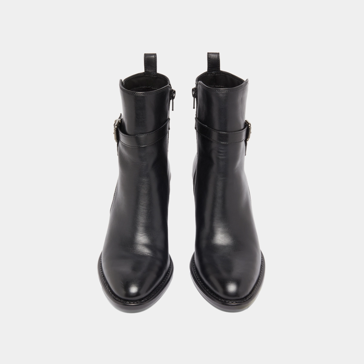 Bottines à talons et boucles in black leather | CAJOU