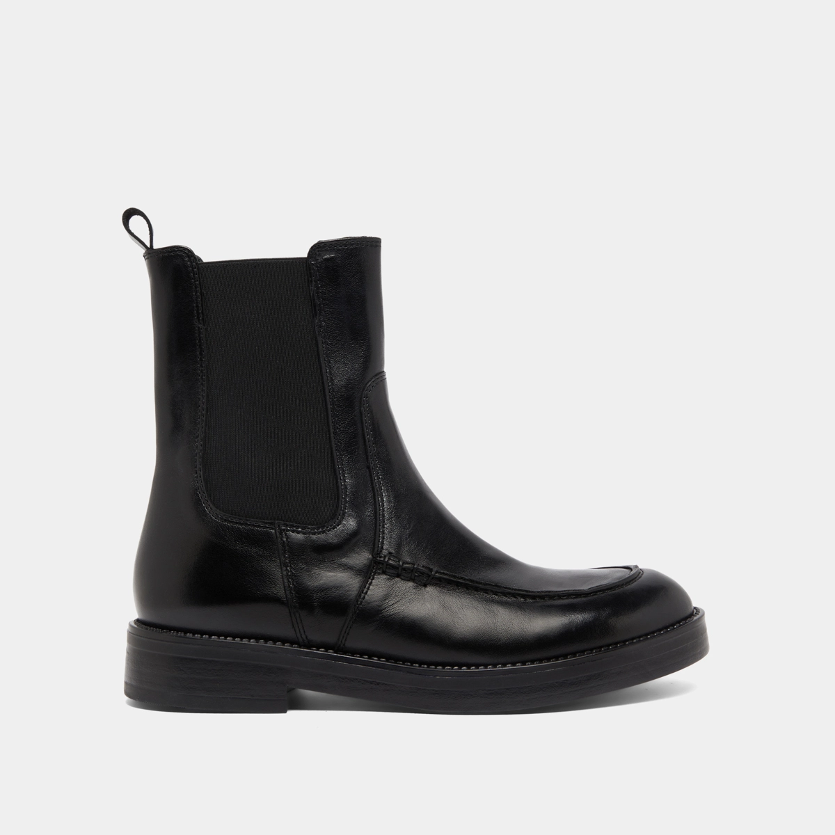 Boots &agrave; &eacute;lastiques larges in black leather | ALLAN