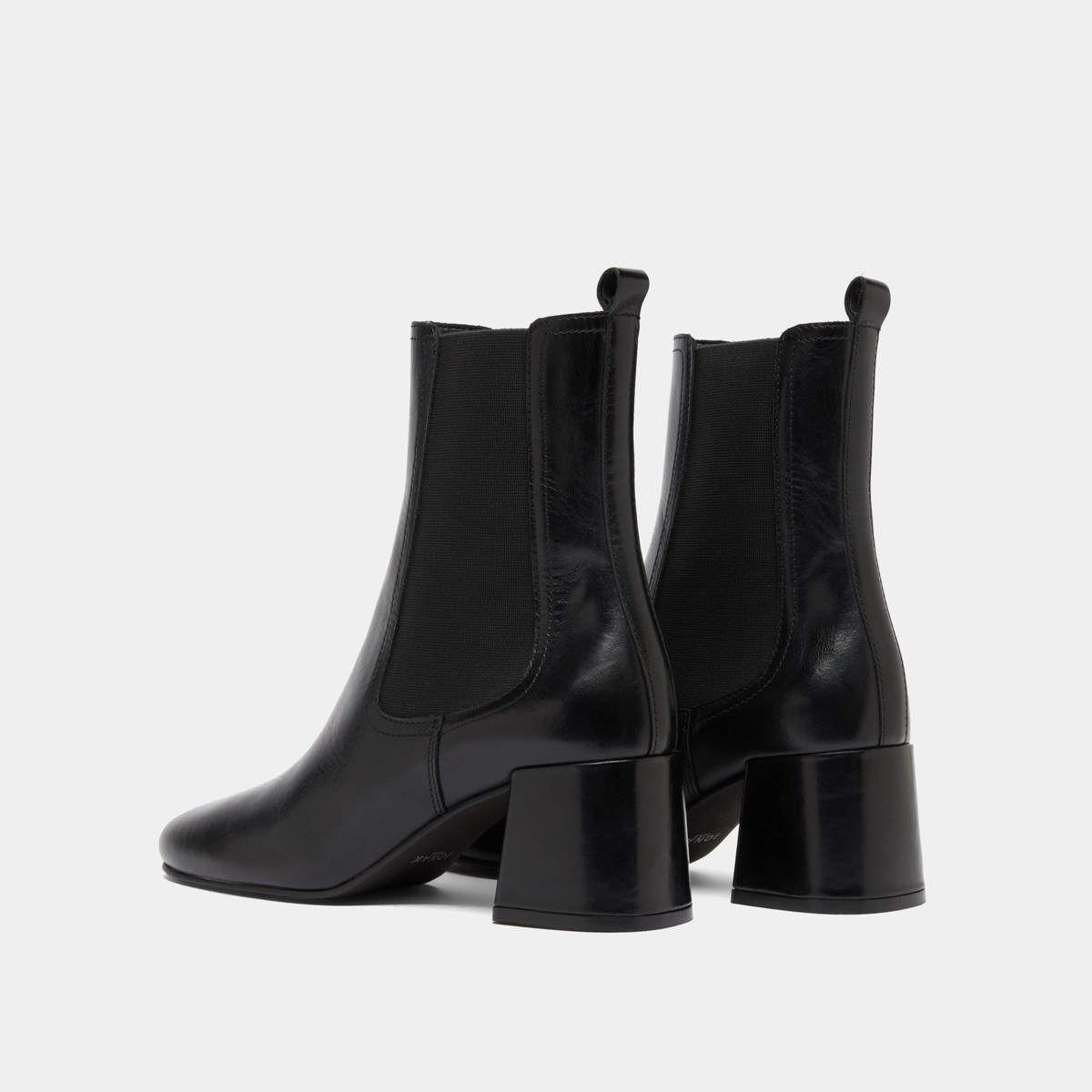 Bottines à talons et élastiques in black leather | DENON