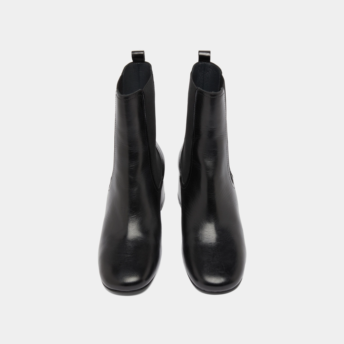 Bottines à talons et élastiques in black leather | DENON