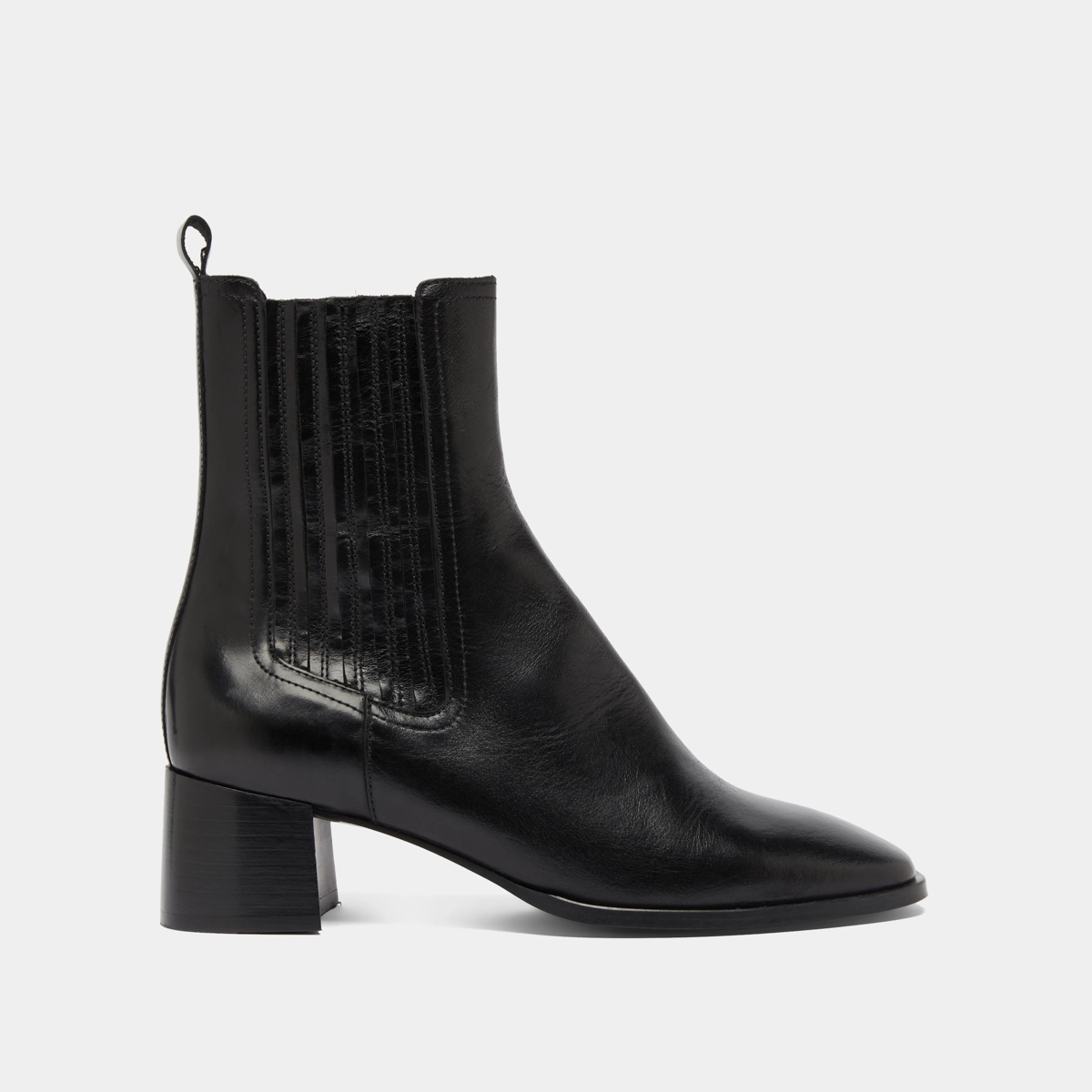 Bottines &agrave; fronces in black leather | DINGO