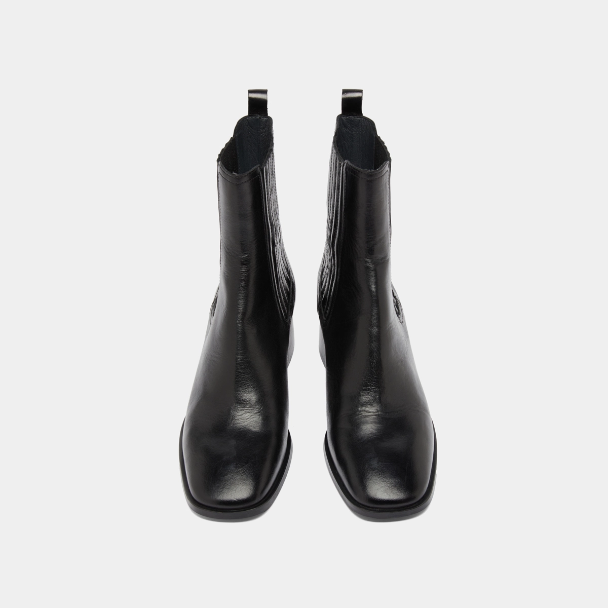 Bottines &agrave; fronces in black leather | DINGO