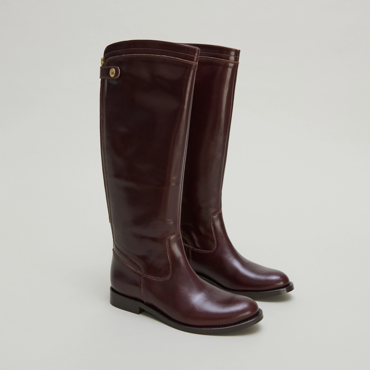 Bottes à fermetures éclairs arrières in brown leather | AUROS