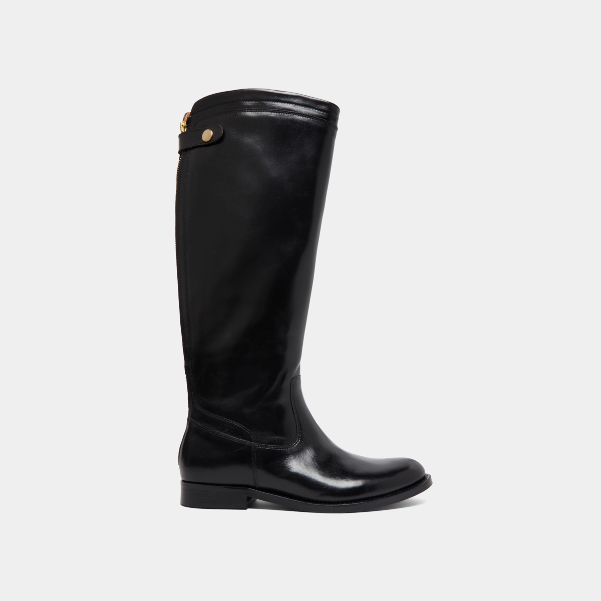 Bottes &agrave; fermetures &eacute;clairs arri&egrave;res in black leather | AUROS