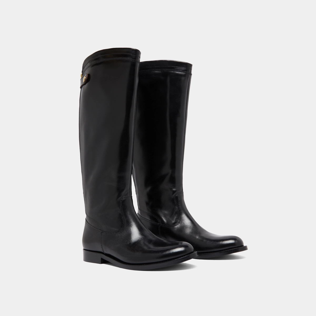 Bottes &agrave; fermetures &eacute;clairs arri&egrave;res in black leather | AUROS