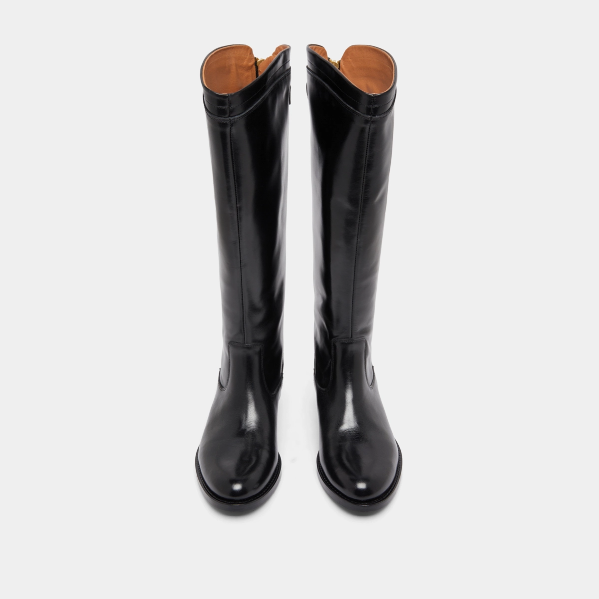Bottes &agrave; fermetures &eacute;clairs arri&egrave;res in black leather | AUROS
