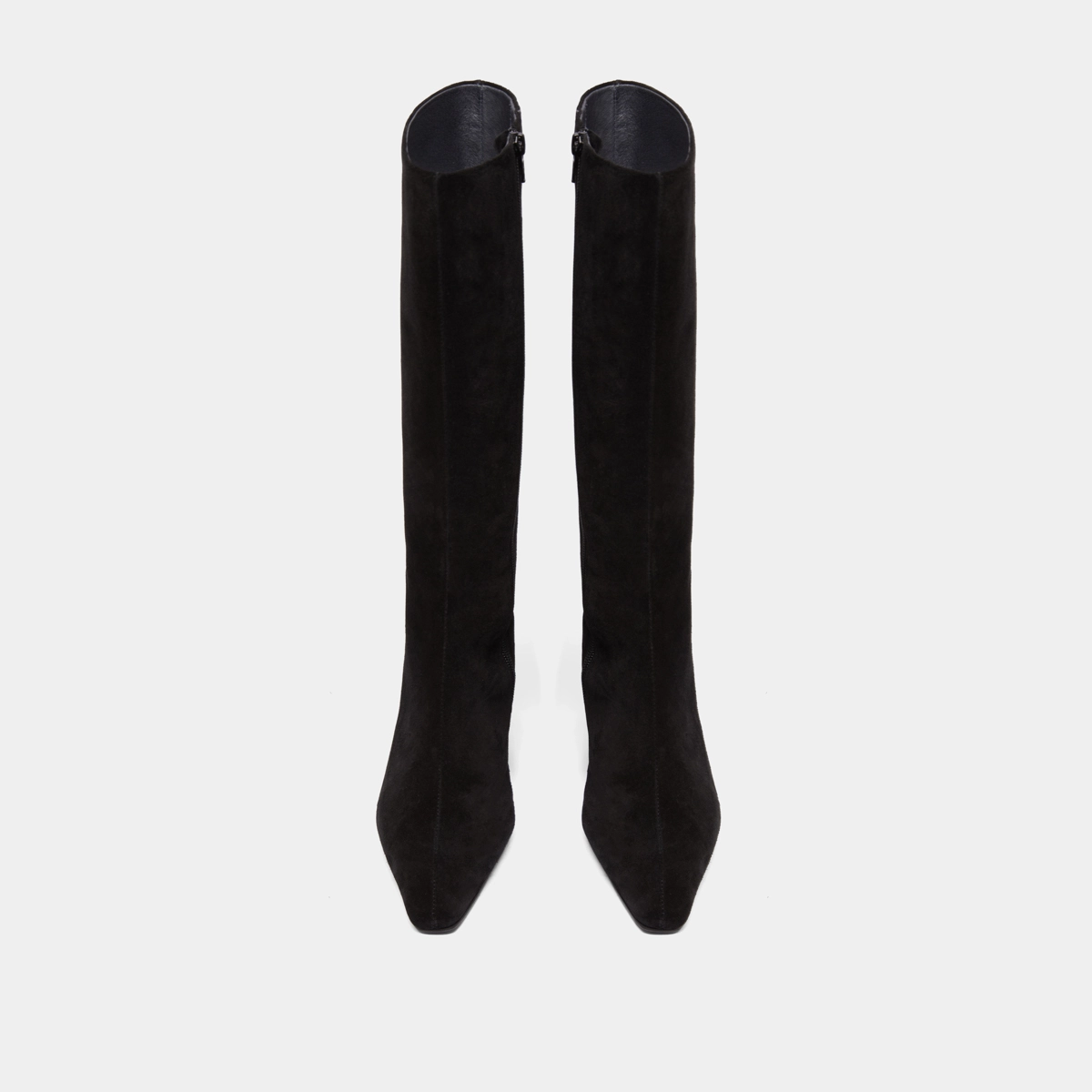 Bottes &agrave; talons et bouts pointus in black suede | DANOU