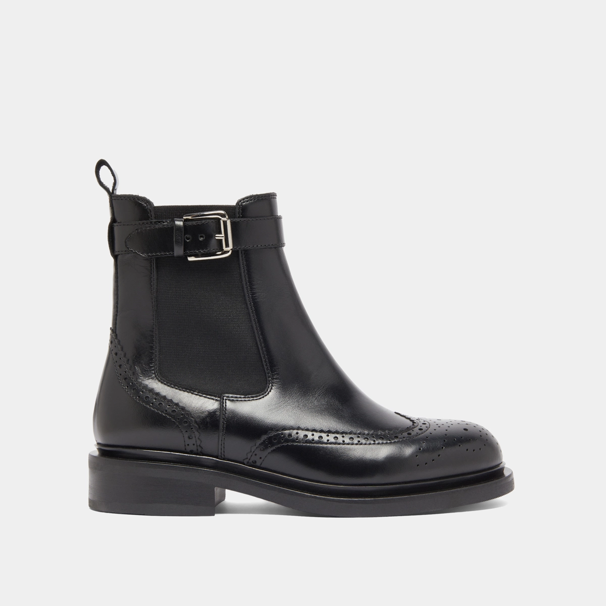 Boots à boucles in black leather | DOUBY