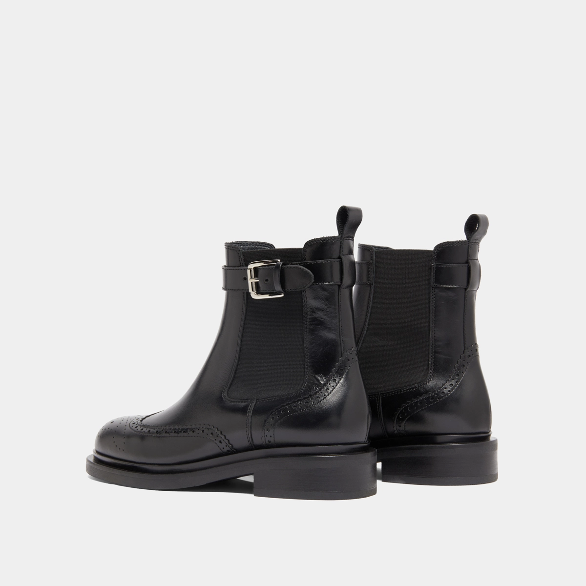 Boots à boucles in black leather | DOUBY