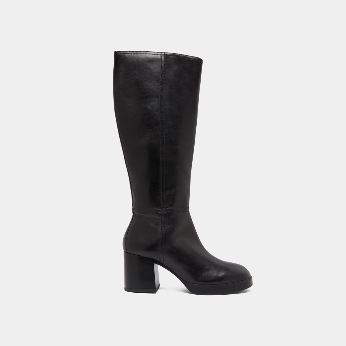 Bottes à talons in black leather | ANELIA