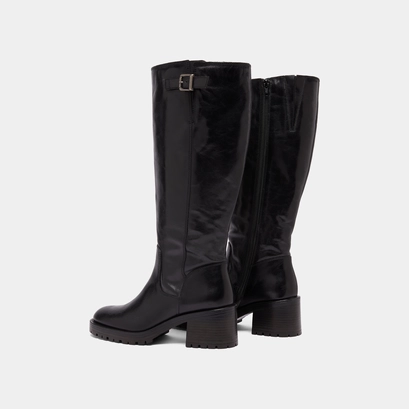 Bottes &agrave; semelles crant&eacute;es in black leather | cecilien