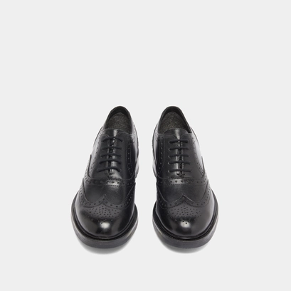 Richelieus &agrave; d&eacute;tails ajour&eacute;s in black leather | gad