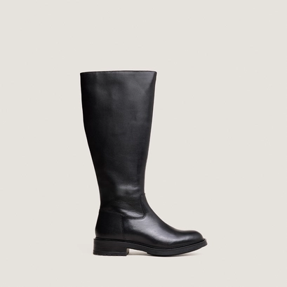 Bottes &agrave; talons crant&eacute;s in black leather | graciana