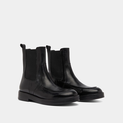 Boots &agrave; &eacute;lastiques larges in black leather | allan