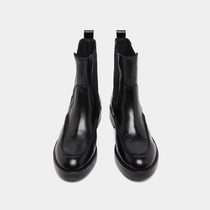 Boots &agrave; &eacute;lastiques larges in black leather | allan