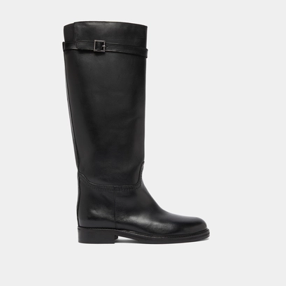 Bottes hautes in black leather | romane