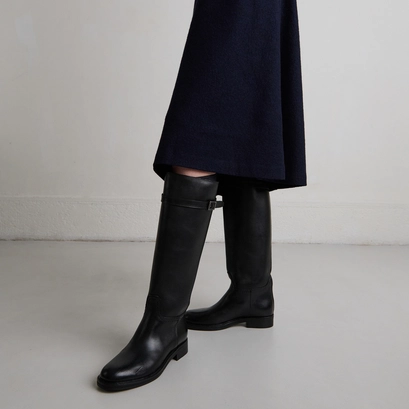 Bottes hautes in black leather | romane