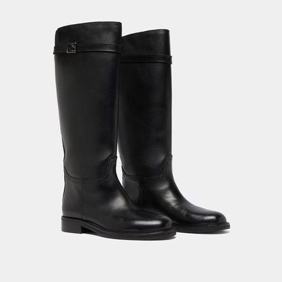 Bottes hautes in black leather | romane