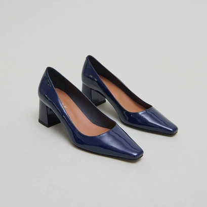 Escarpins &agrave; talons recouverts in blue patent | dulina