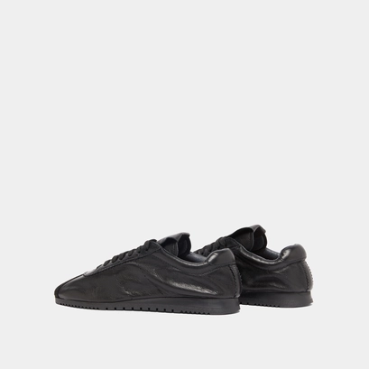 Baskets &agrave; lacets in black suede and black leather | dabon