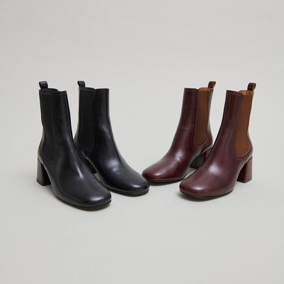 Bottines &agrave; talons et &eacute;lastiques in black leather | denon