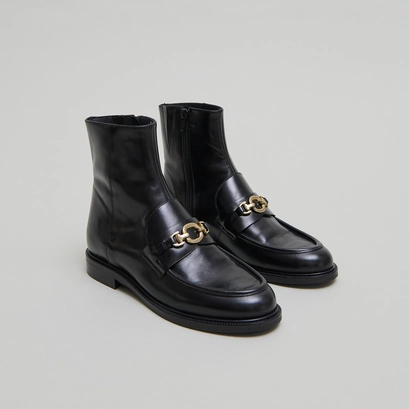 Boots &agrave; mors dor&eacute;s in black leather | divok
