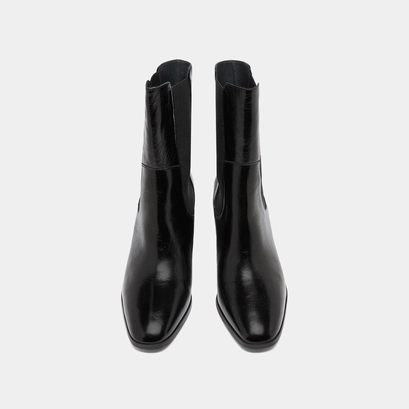 Bottines &agrave; &eacute;lastiques in black shiny leather | ducha