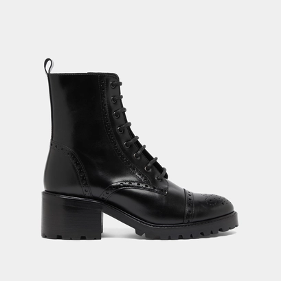 Boots &agrave; lacets et &agrave; talons in black leather | anders