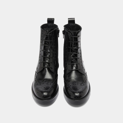 Boots &agrave; lacets in black leather | ari