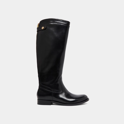 Bottes &agrave; fermetures &eacute;clairs arri&egrave;res in black leather | auros