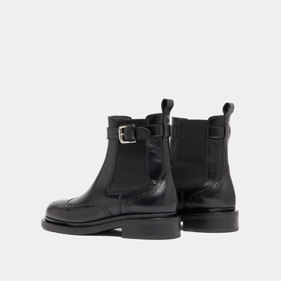 Boots &agrave; boucles in black leather | douby