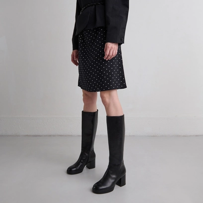 Bottes &agrave; talons in black leather | anelia