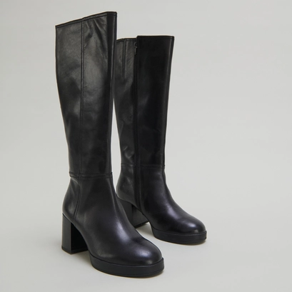 Bottes &agrave; talons in black leather | anelia