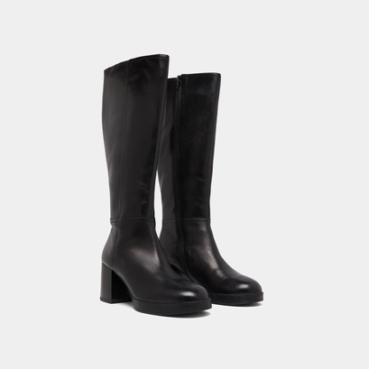 Bottes &agrave; talons in black leather | anelia